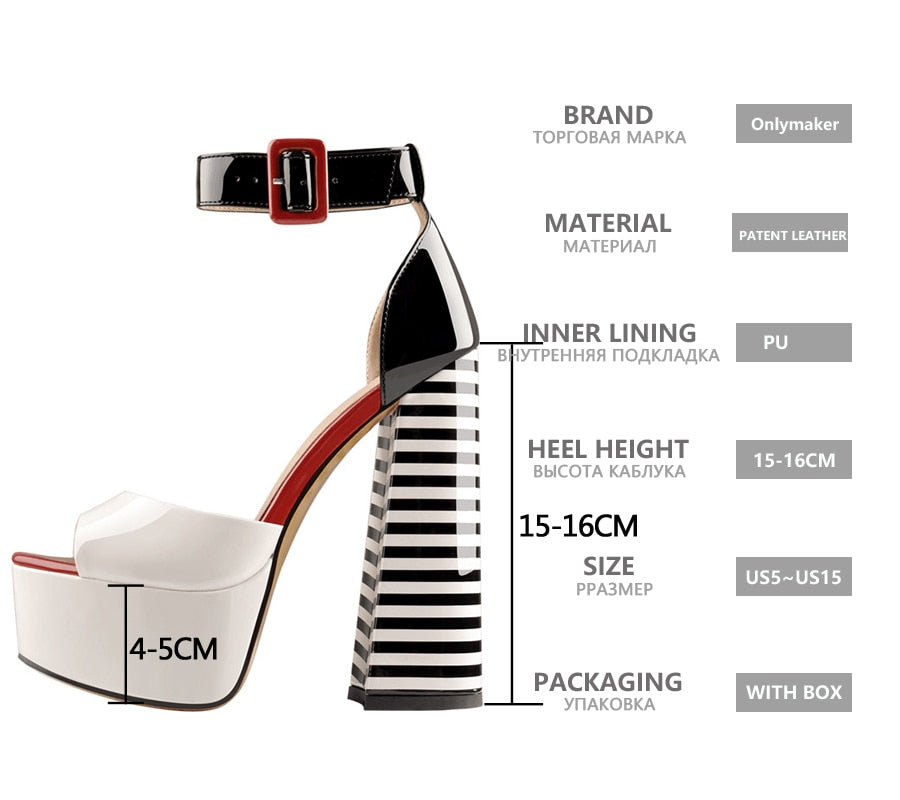 Platform Chunky Square Heels