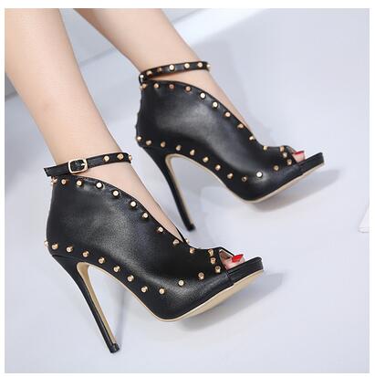 Gladiator Peep Toe High Heels