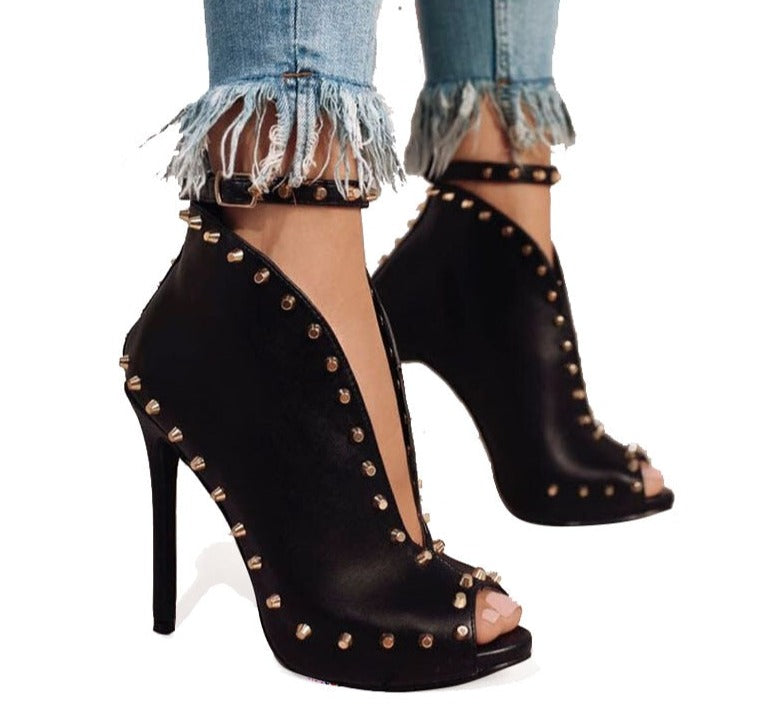 Gladiator Peep Toe High Heels