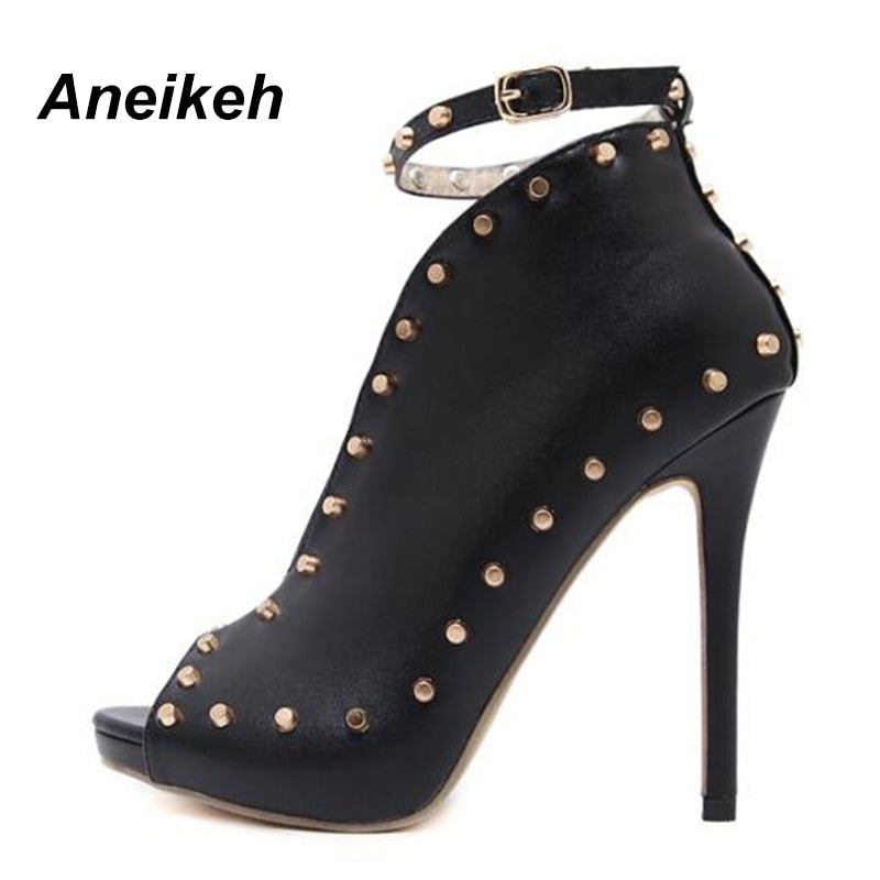 Gladiator Peep Toe High Heels