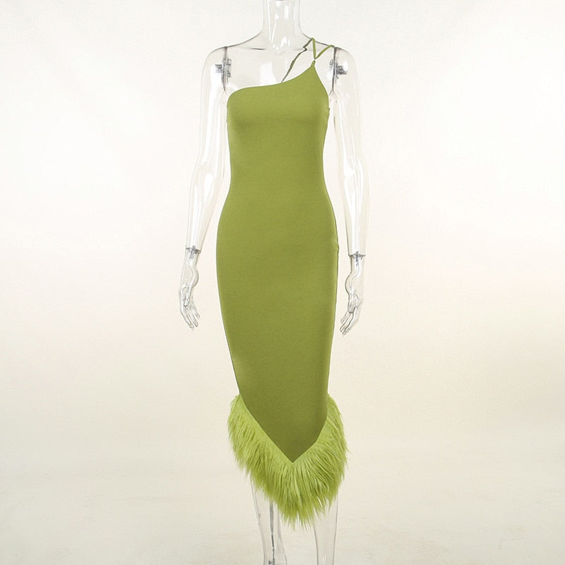 Feathered Bottom Midi