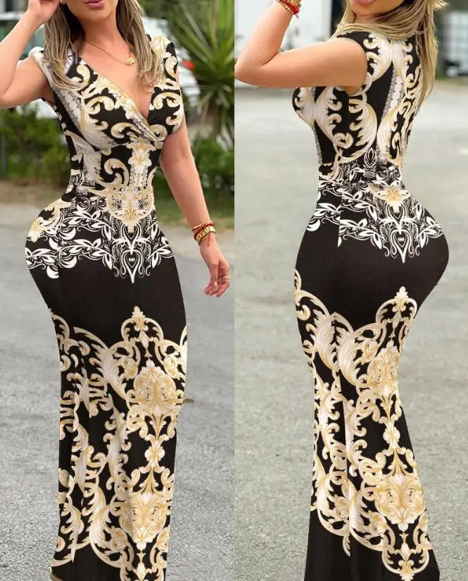 Casual Print Long Dress