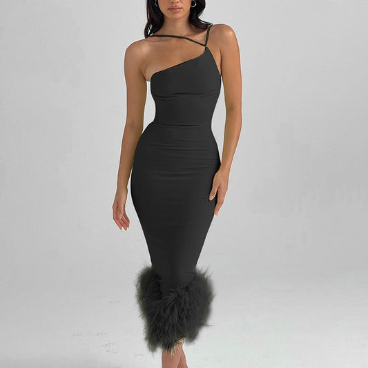 Feathered Bottom Midi