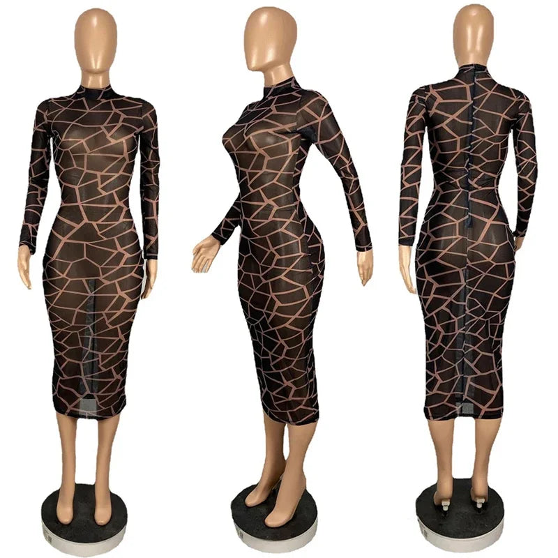 Printed Bodycon Party Dress