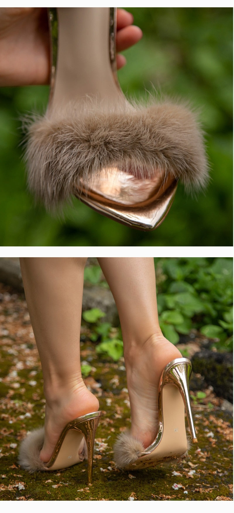 Fur Slipper Heels