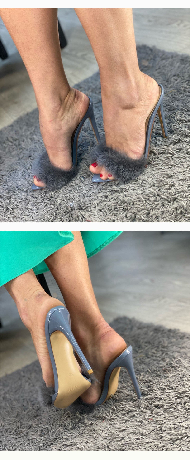 Fur Slipper Heels