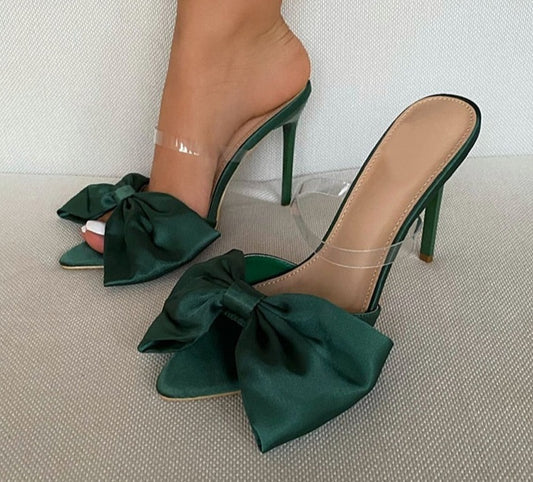 Sandals, Satin Bowtie