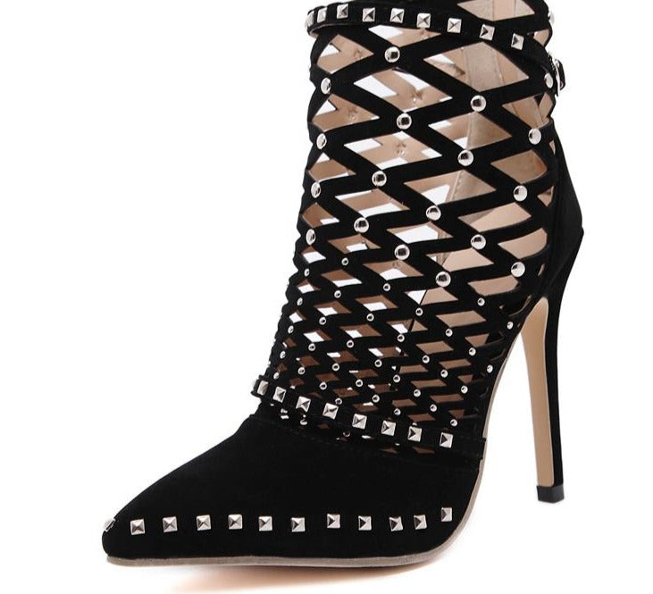 Gladiator Rivet Studded Ankle Heels