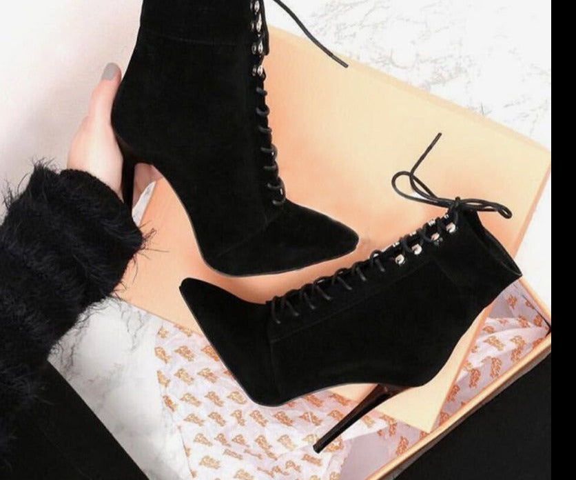 Winter Pointed Toe Ankle Boots