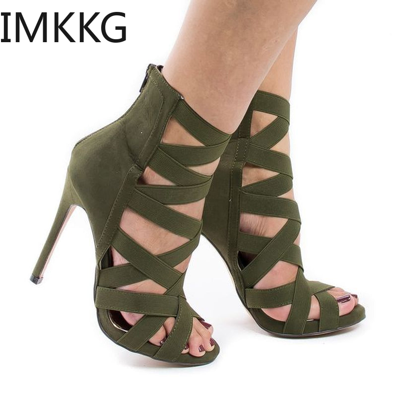 Cross Bandage Ankle Heels