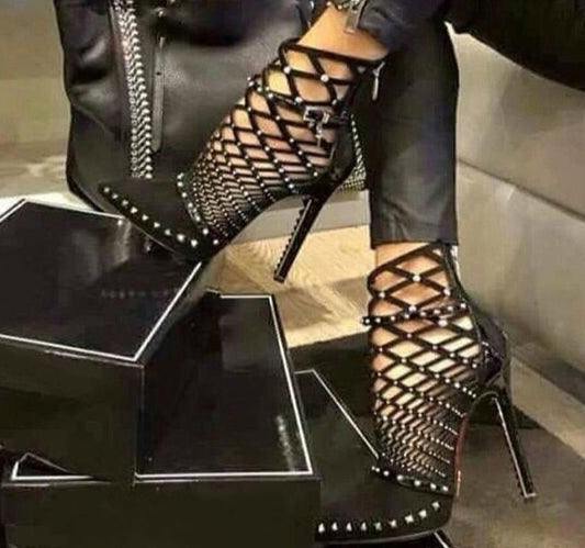 Gladiator Rivet Studded Ankle Heels