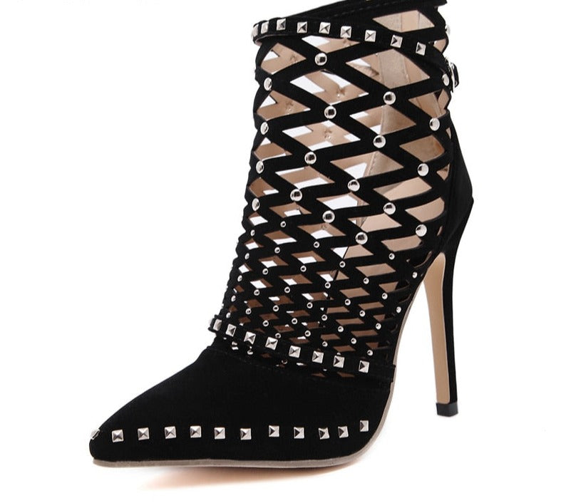 Gladiator Rivet Studded Ankle Heels