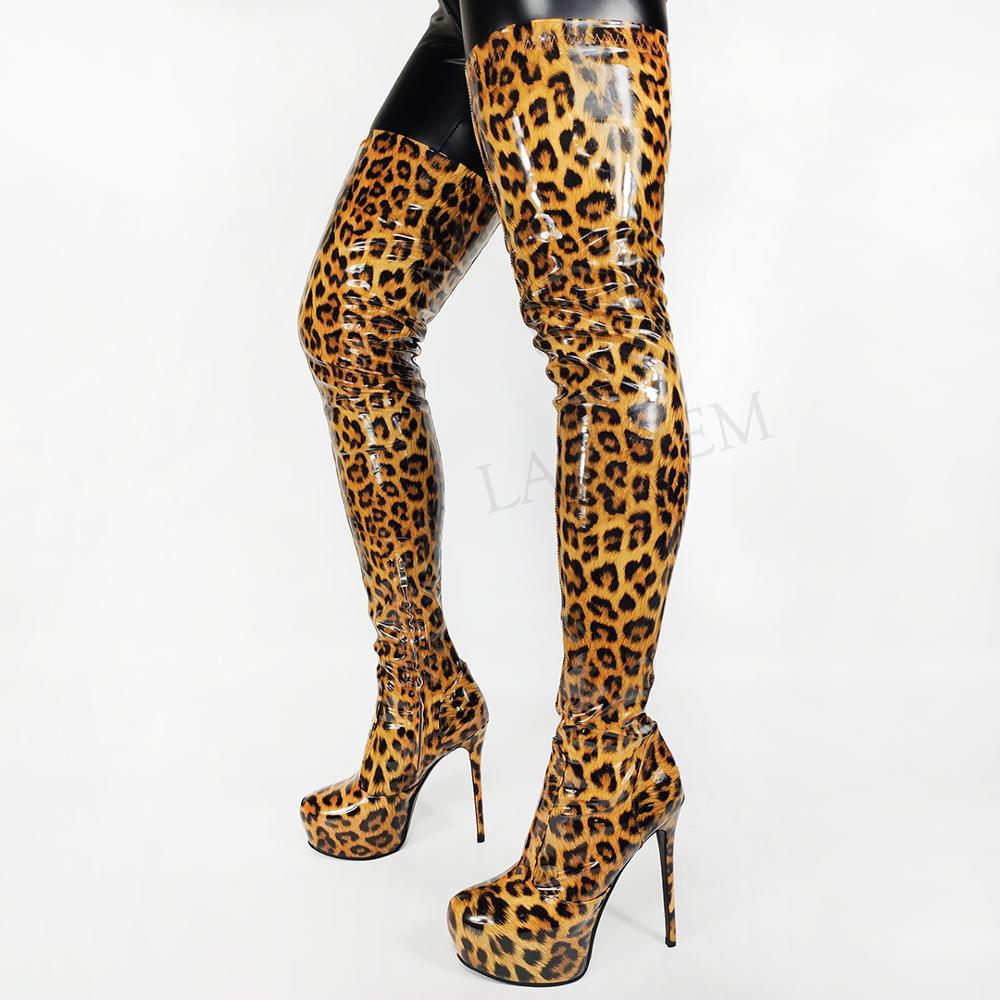 Thigh High Boots - Animal Print