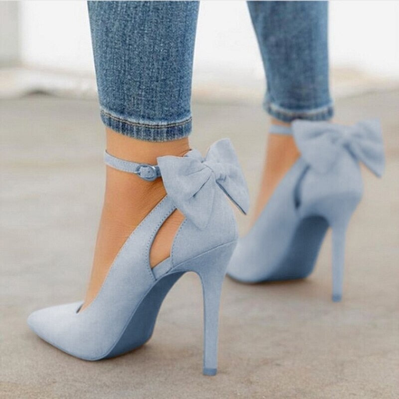 Bowknot Ankle Strap Heels