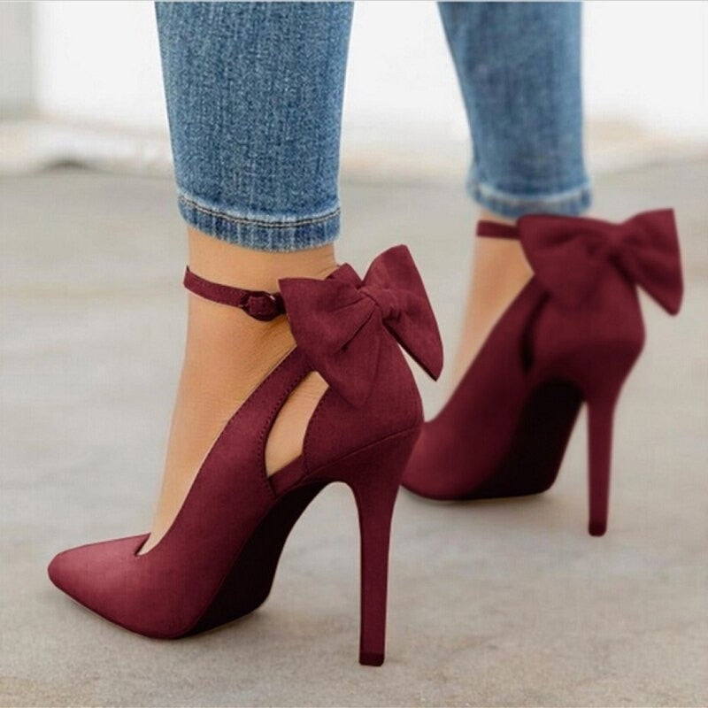 Bowknot Ankle Strap Heels