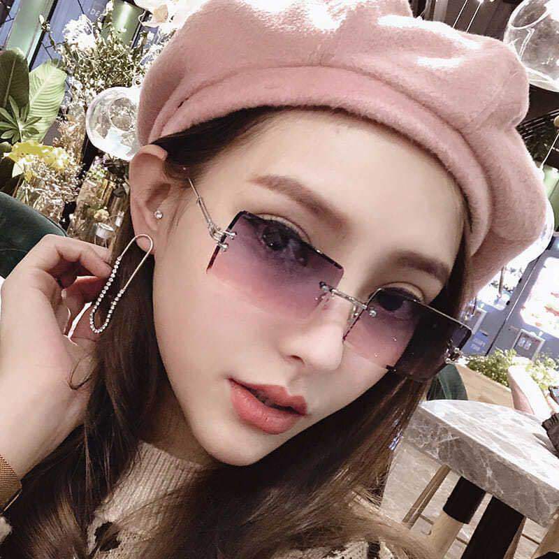 Rectangle Earth-Tone Shades Gradient Sunglasses