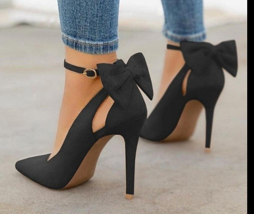 Bowknot Ankle Strap Heels