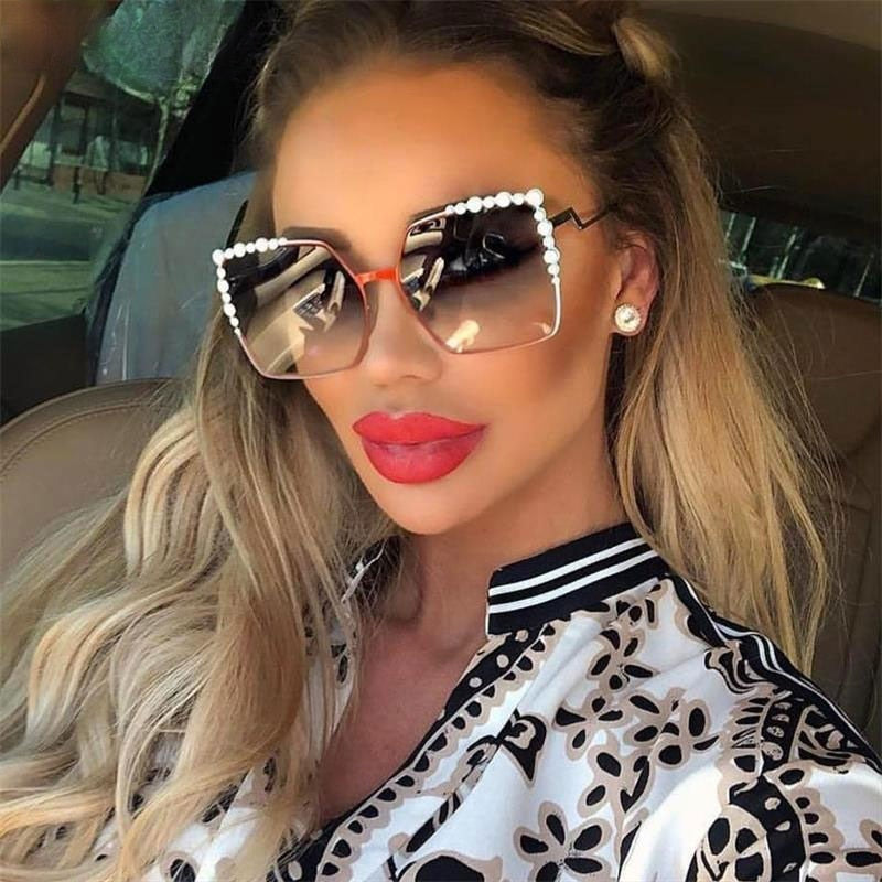 Oversized Square Luxury Pearl Sunglasses